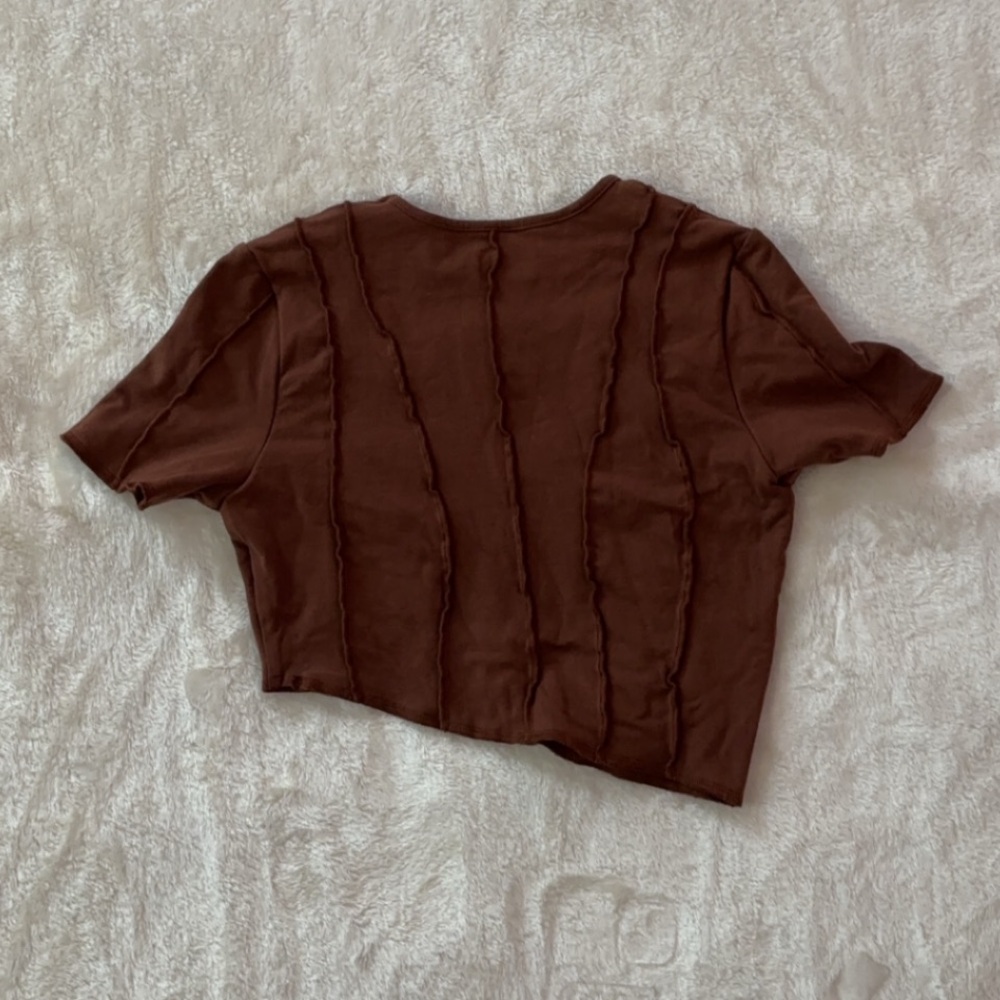 NWOT Oh Polly Exposed Seam Asymmetric Crop Top - Picture 9 of 10